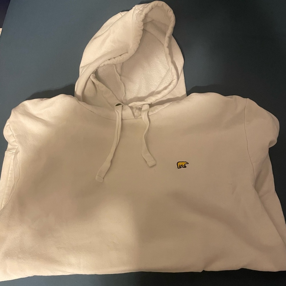 Men's White Hoodie with Embroidered Logo